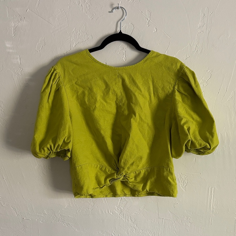 Lime Green Chartreuse Puff Sleeve Top by Marc New York